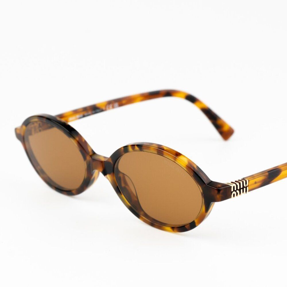 NEW Miu Miu MU04ZS 19P2Z1 REGARD Light Havana Brown  Unisex Sunglasses 0MU 04ZS - Picture 9 of 13